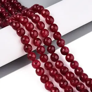 Dyed Natural White Jade Beads Strands