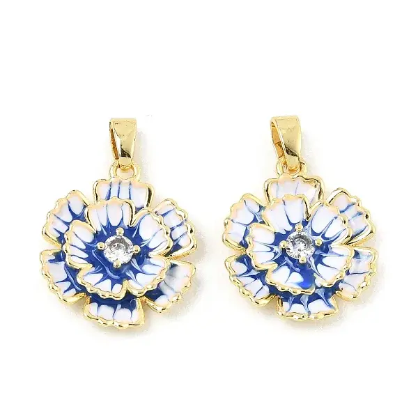 Brass Micro Pave Clear Cubic Zirconia Pendants