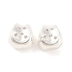 Brass Micro Pave Clear Cubic Zirconia Beads