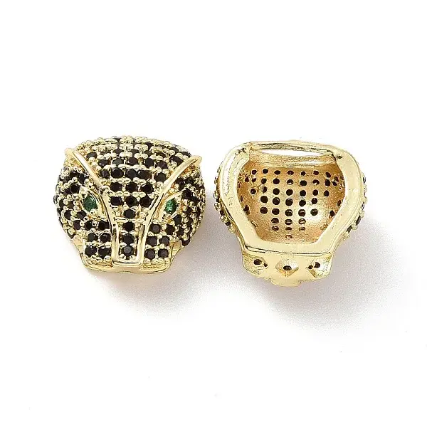 Brass Micro Pave Cubic Zirconia Beads
