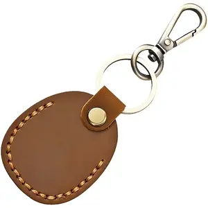 Oval Cowhide Pendant Keychains