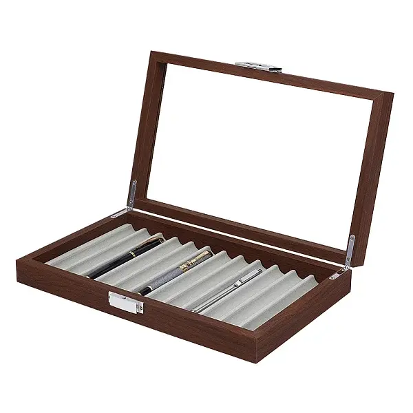 Wood & Glass Pen Storage Box