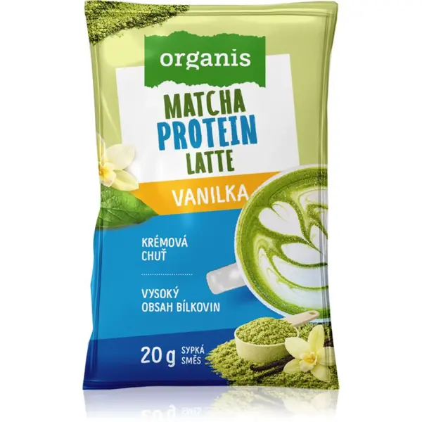 Organis Matcha Protein Latte prášek pro přípravu nápoje příchuť Vanilla 20 g