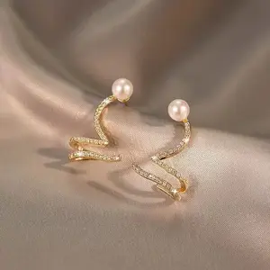 Alloy Crystal Rhinestone Stud Earrings
