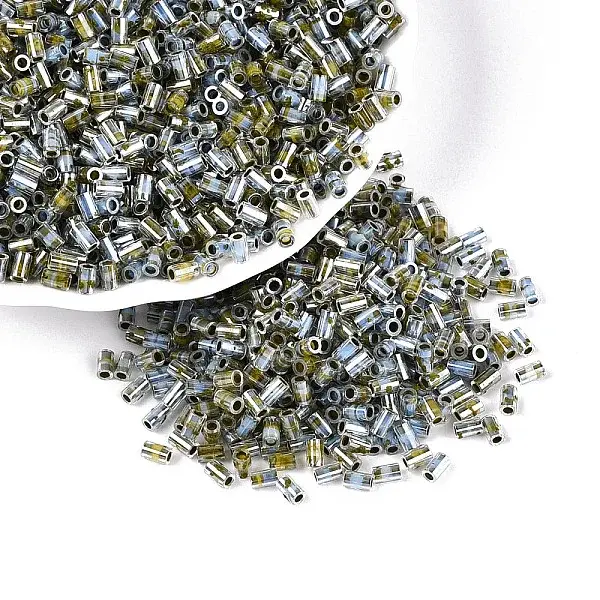 Transparent Glass Round Bugle Beads