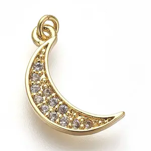 Brass Micro Pave Cubic Zirconia Charms