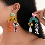 Acrylic Dangle Stud Earrings