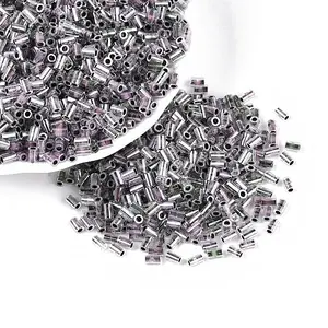 Transparent Glass Round Bugle Beads