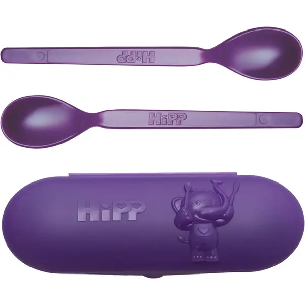 Hipp Spoons Set jedálenská súprava na cesty Purple