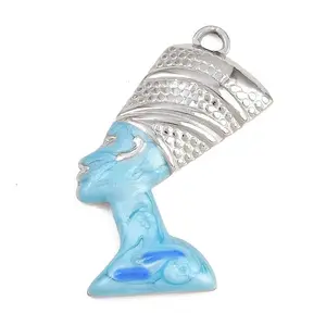 304 Stainless Steel Blue Enamel Pendants