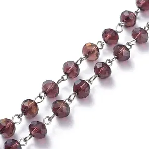 Handmade Electroplate Glass Beaded Chains