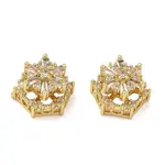 Brass Clear Cubic Zirconia Beads