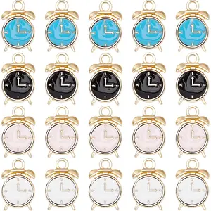 40Pcs 4 Colors Alloy Enamel Pendants