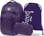 3 SET Coolmate Plum: batoh, penál, sáček - -