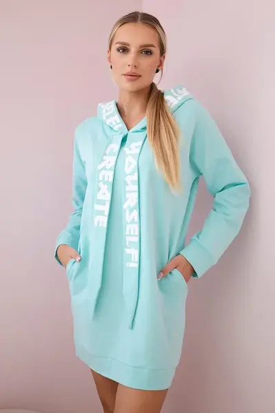 Šaty s kapucí Oversize mint
