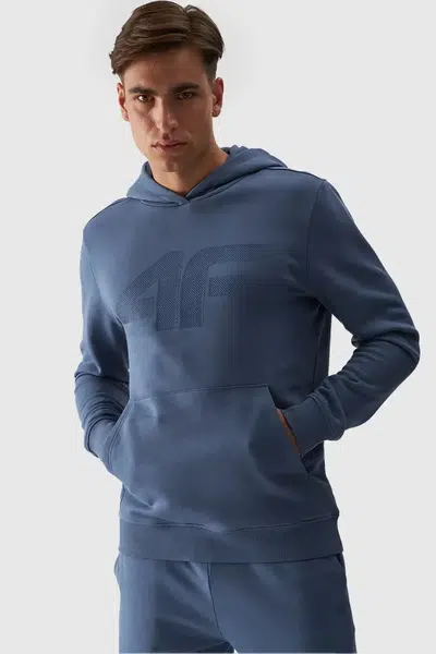Pánská Mikina Bez Zapínání S Kapucí Modrá 4FWMM00TSW