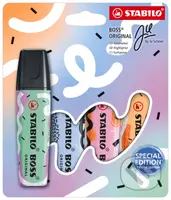 Zvýrazňovač - STABILO BOSS ORIGINAL Pastel by Ju Schnee - 4 ks