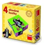 Dřevěné kostky Krtek (4 kostky) - hra z kategorie Stavebnice