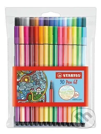 Fixa STABILO Pen 68 sada 24+6 ks neonové v puzdre