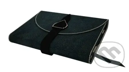 Variabilný obal na knihu z pravej kože so sponou (Čierna)