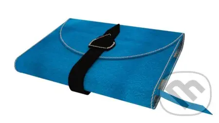 Variabilný obal na knihu z pravej kože so sponou (Modrá)