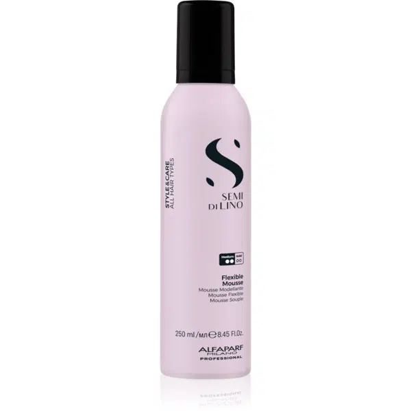 Alfaparf Milano Semi di Lino Style&Care Flexible Mousse penové tužidlo pre prirodzenú fixáciu a lesk vlasov s UV filtrom 250 ml