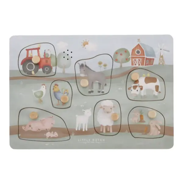 Little Dutch Little Farm Sound Puzzle puzzle z dreva 1 ks