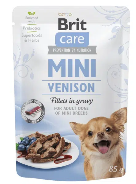 Brit Care Dog kapsička Mini Venison fillets in gravy 85 g | Kapsička pre psov