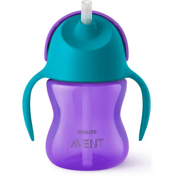 Philips Avent Bendy Straw SCF796/02 9m+ hrnček s ohybnou rúrkou Purple 200 ml