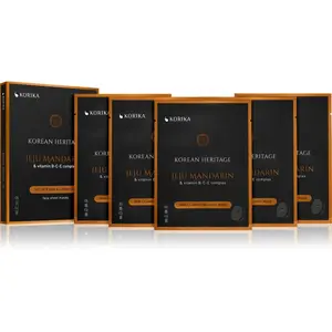 KORIKA Korean Heritage Set of 5 Skin Illuminating Face Sheet Masks set pleťových masiek za zvýhodnenú cenu pre rozjasnenie pleti