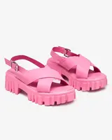 Resti Neon pink women's sandals on a massive Otida sole - Footwear