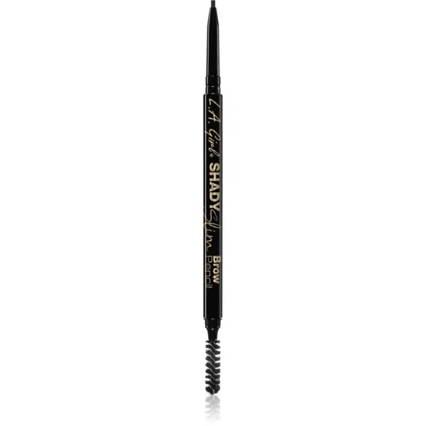 L.A. Girl Cosmetics Shady Slim automatická ceruzka na obočie s kefkou odtieň Black 0.08 g