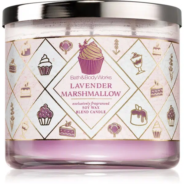 Bath & Body Works Lavender Marshmallow vonná sviečka 411 g