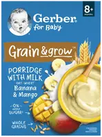 GERBER Mliečna kaša pšenično-ovsená banán a mango 200 g