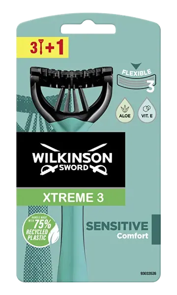 WILKINSON SWORD Jednorazový holiaci strojček Xtreme3 sensitive comfort 4 ks