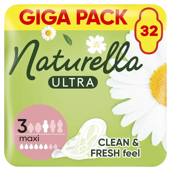 NATURELLA Ultra Maxi Size 3 hygienické vložky s křidélkyUltra Maxi Size 3 hygienické vložky s krídelkami 32 ks