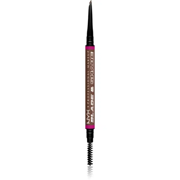 NYX Professional Makeup Blade & Shade ceruzka na obočie s kefkou odtieň 08 Chocolate g