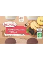 BABYBIO ovocný príkrm jablko, čučoriedky 2 x 130 g