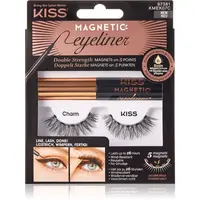 KISS Magnetic Eyeliner & Eyelash Kit magnetické mihalnice 07 Charm 1 pár