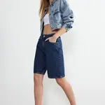 Trendyol modré džínové šortky s vysokým pasem a bermudy