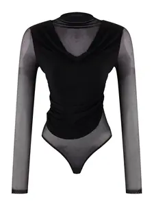 Trendyol Košeľové body  čierna