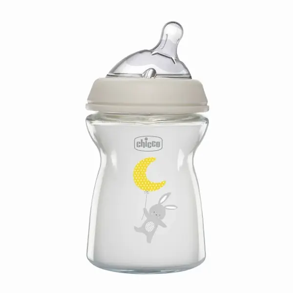 Chicco Láhev kojenecká antikolik sklo Natural Feeling 250 ml neutral 0m+