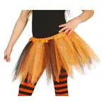Guirca Detská tutu sukňa oranžovo-čierna trblietavá 30cm