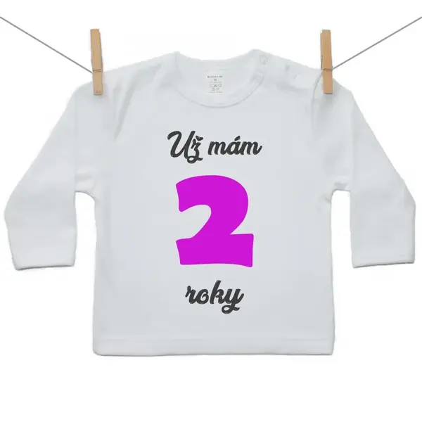 Boodyy Tričko s dlhým rukávom Už mám 2 roky Dievča 128 (7-8 rokov)