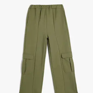 Koton Cargo Pants Wide Leg Cotton with Elastic Waist
