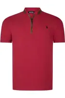 T8571 DEWBERRY ZIPPERED MEN'S T-SHIRT-PLAIN BURGUNDY