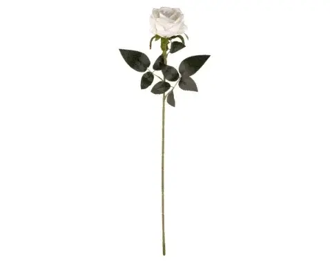 Umělá květina Růže 76 cm, bílá