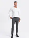 Ombre Men's unprinted longsleeve with a crew neckline - white