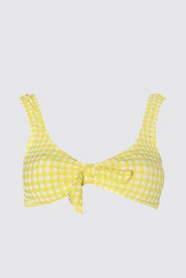 Žlutý texturovaný bikinový top Trendyol