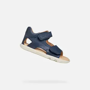 Tmavomodré chlapčenské barefoot sandále Geox Steppieup